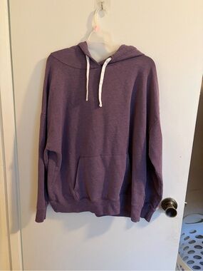 Buffalo David Bitton Purple Crewneck Hoodie with White Drawstrings